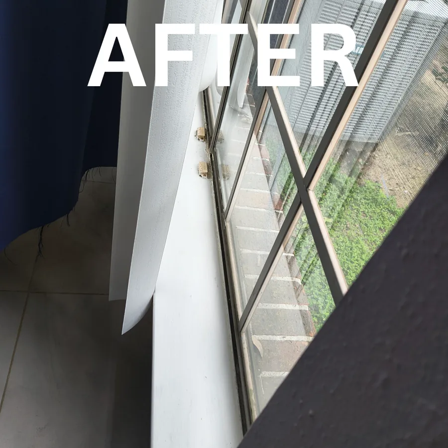 Window track after cleaning